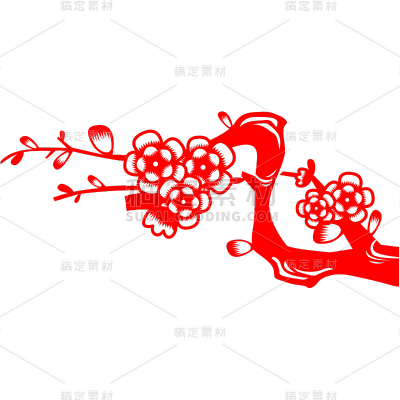 剪纸元素中国风贴纸