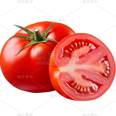 果蔬通用写实蔬菜西红柿植物贴纸元素素材
