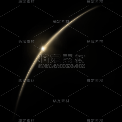 特效通用金色弧形光效元素素材