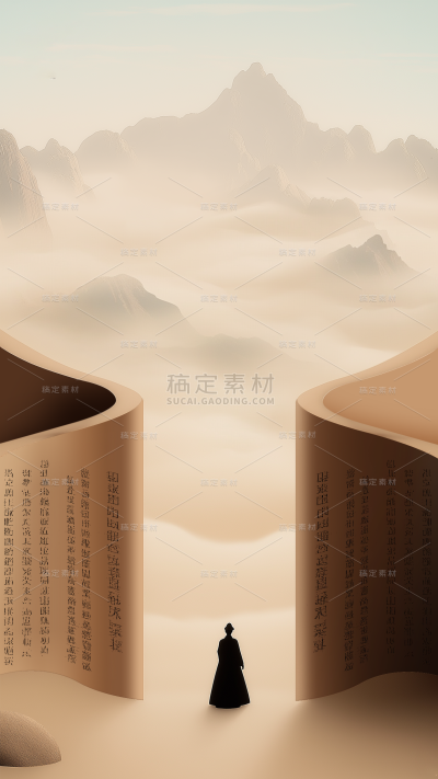 教育系列中国风国学微缩书本背景