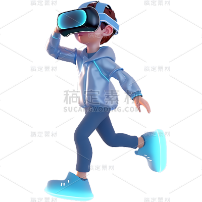 通用3D卡通科技人物贴纸