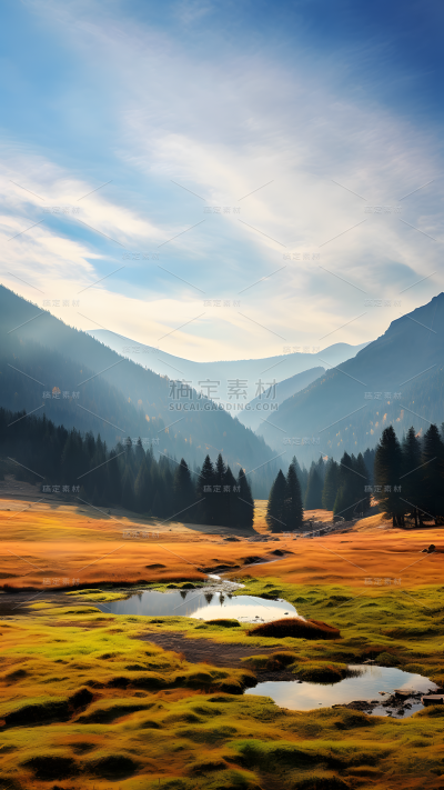 通用唯美自然山川湖水风景背景