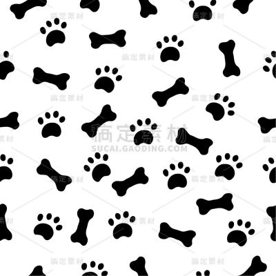 装饰系列矢量骨头狗爪子元素组合（td）