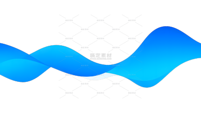 特效系列蓝色渐变波浪线条元素（td）