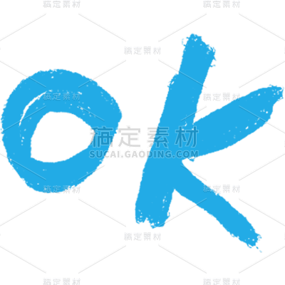 小红书蜡笔风OK英文字母涂鸦可爱贴纸