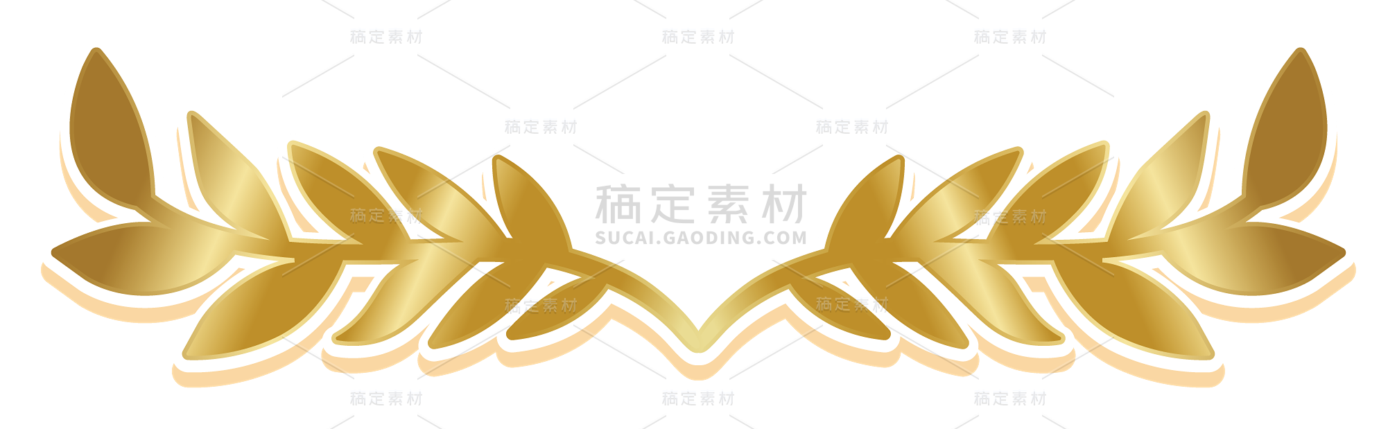 装饰系列金色麦穗图标元素（td）
