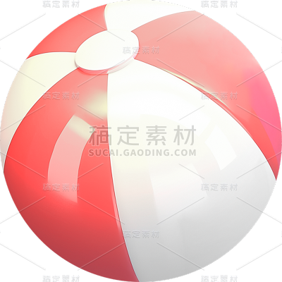 夏天夏日3D卡通感通用运动白色红色圆排球