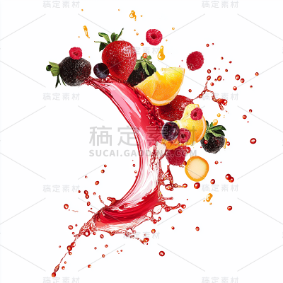 果蔬写实果汁和水果贴纸