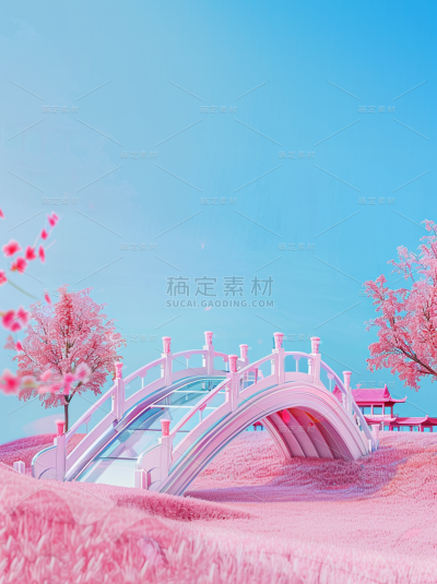 七夕情人节系列鹊桥通用背景素材