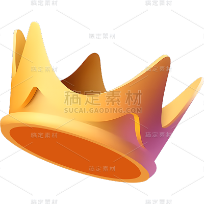 轻拟物风立体3D皇冠装饰元素