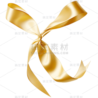 通用时尚感金色丝带彩带飘带蝴蝶结包装装饰元素贴纸