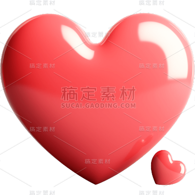 3D粉红色爱心静态贴纸