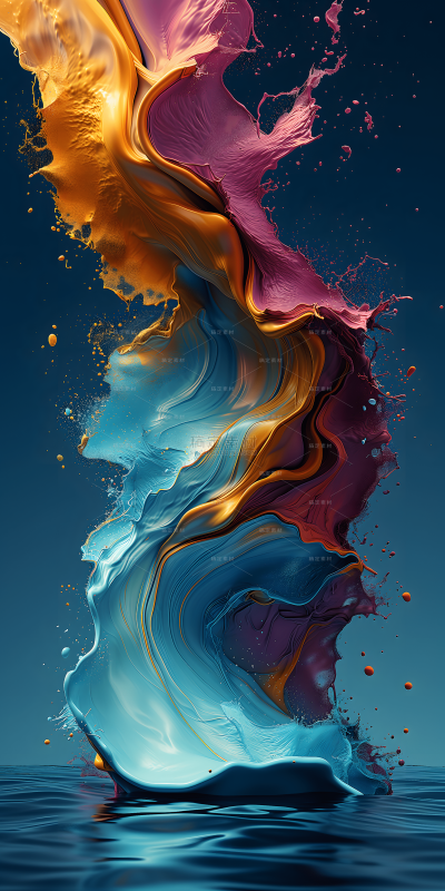 水彩颜料绘画艺术实景图片