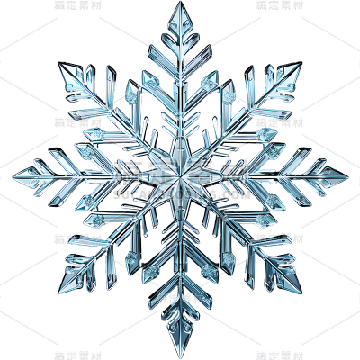 冬季冬天通用3D立体透明雪花元素贴纸