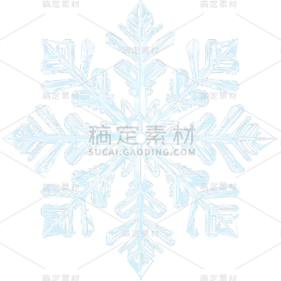 3D立体透明雪花贴纸