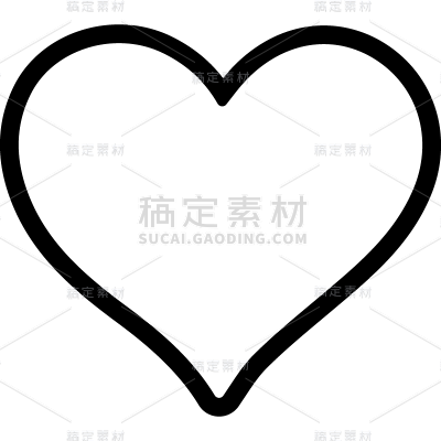 矢量扁平黑色爱心贴纸