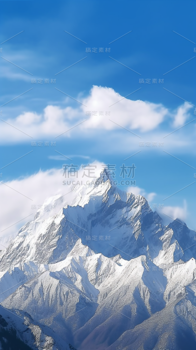 山峰雪山山脉自然风景