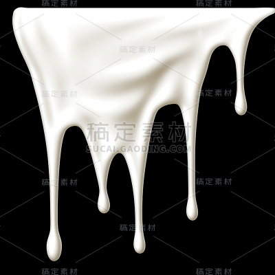 特效通用滴下白色牛奶奶质液体元素素材