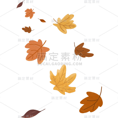 小红书通用秋日晒照手帐风植物落叶树木元素贴纸