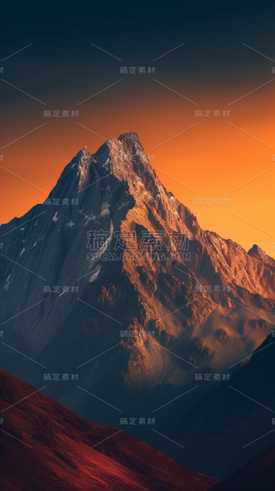 山峰雪山山脉自然风景