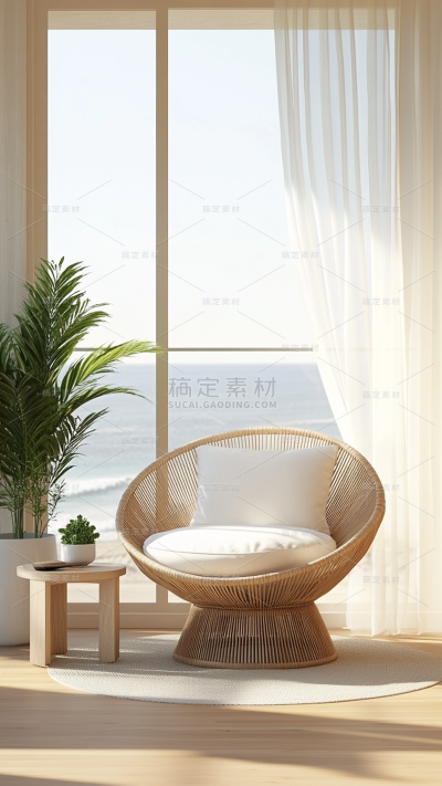 家居系列-通用-写实窗边一角带窗外风景背景图片