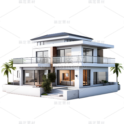 3D立体建筑别墅元素