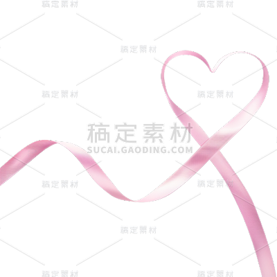 装饰通用实景丝带爱心元素素材