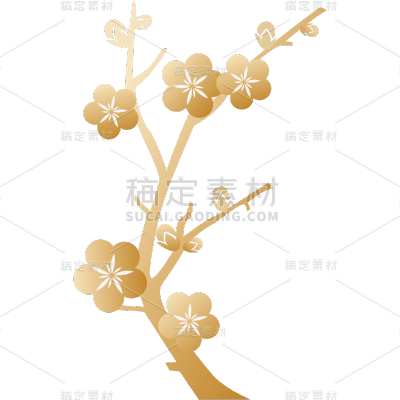 梅花元素贴纸