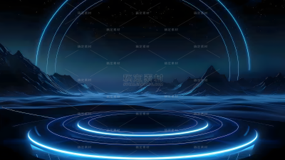 科技风通用3D光环空间展台背景图片素材