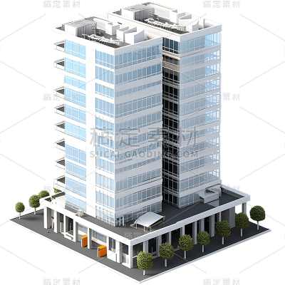 立体3D大楼建筑大厦办公楼元素
