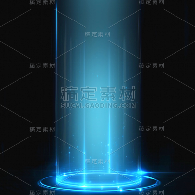 特效通用蓝色传送光束元素素材