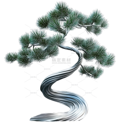 除夕&春节喜庆感3D松树春节装饰元素