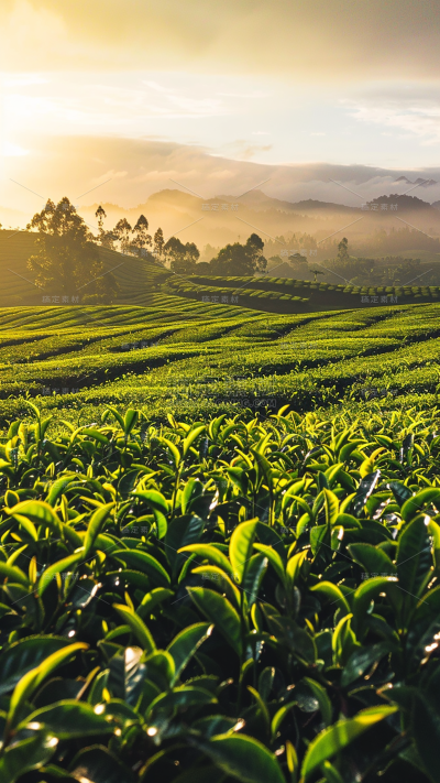 植物通用实景绿色茶园场景背景图片素材