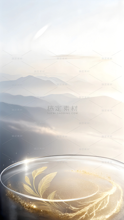 特效系列轻奢感玻璃金色光效展台