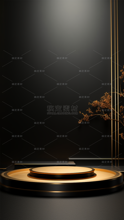 通用D电商产品电子黑色3D立体展台背景