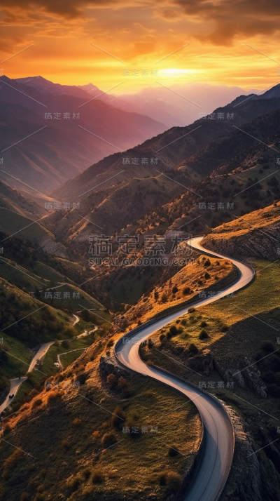 环山公路山峰山川风景