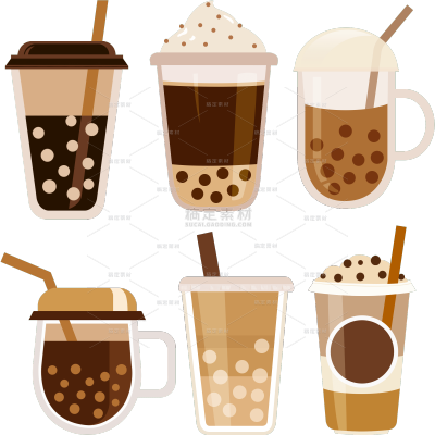 饮品系列无描边奶茶