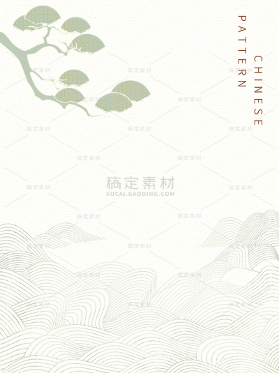 常规中国风肌理海浪线条古风简约场景背景素材