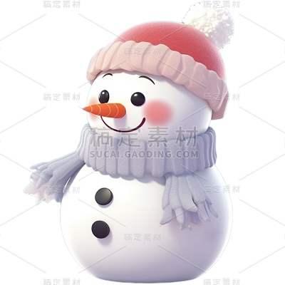 冬天冬季手绘插画雪人元素