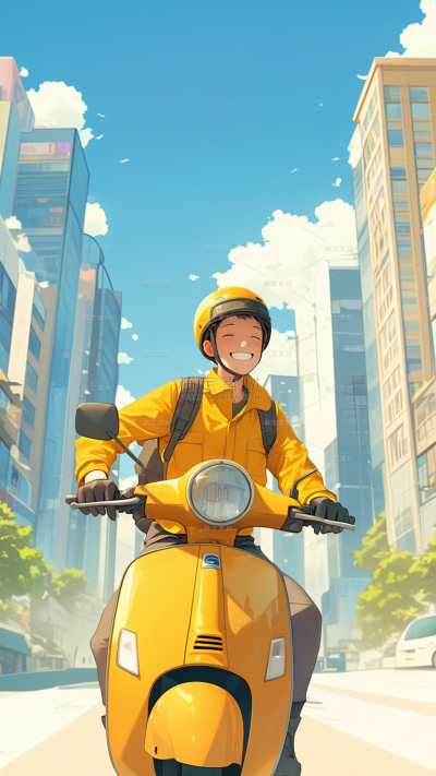 劳动节不同职业劳动人民笑容插画背景