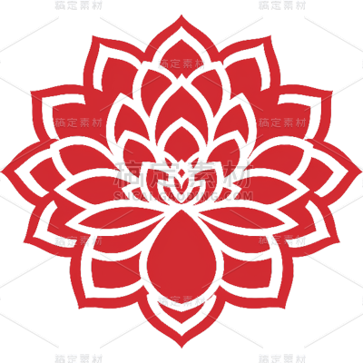 剪纸荷花元素