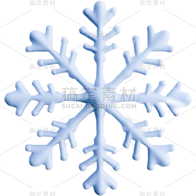 冬季冬天通用3D立体蓝色白色雪花元素贴纸