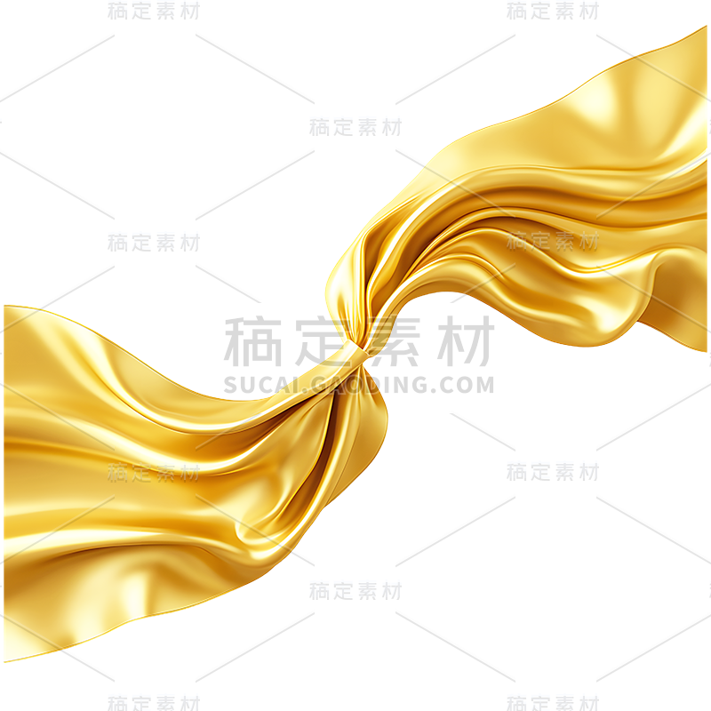 通用金色丝带绸带装饰元素