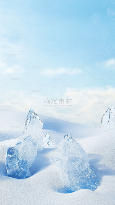冬天通用实景冰块结晶背景