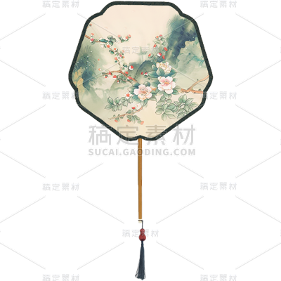 中国风通用实景团扇元素素材