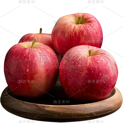 果蔬系列通用写实苹果组合表面附着水滴元素素材
