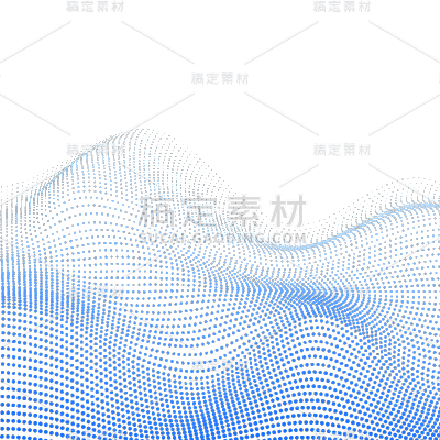 通用元素蓝色科技感科技风线条曲面波浪元素