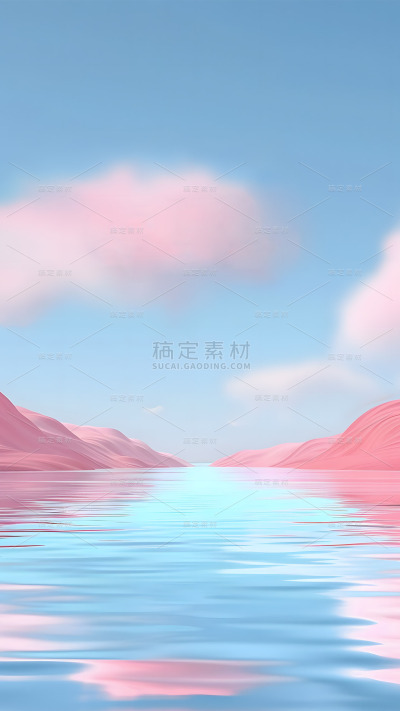 通用梦幻虚拟3D立体唯美美妆产品场景背景