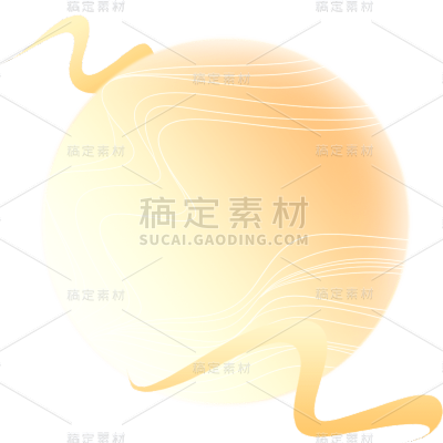 中秋节通用中式感纹理金色月亮浮云环绕贴纸元素素材