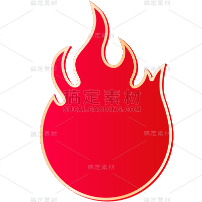 促销通用红色描边火焰标签元素素材